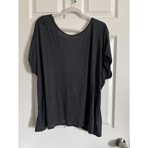 Simple Perfection Twist Back Top - Dark Gray Size 1X - Picture 2 of 3